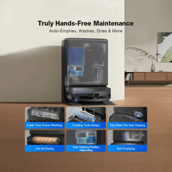جارو رباتیک هوشمند اکووکس مدل Ecovacs T90 pro omni care kit